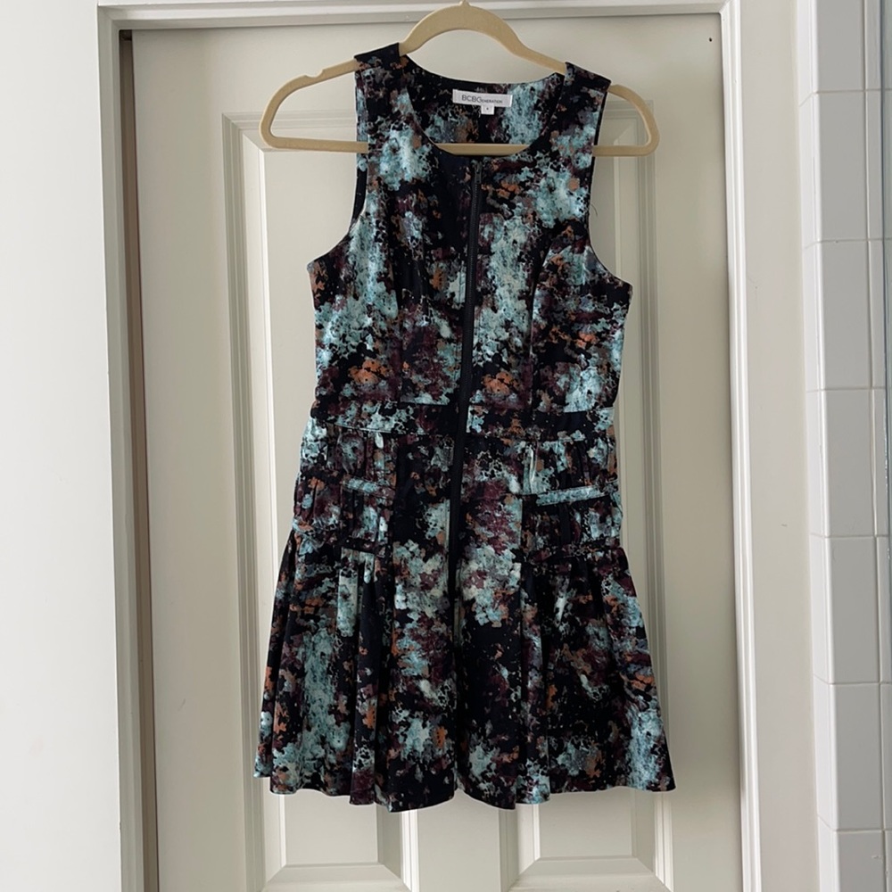 BCBG Blue and Black Zip dress Size 4